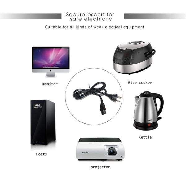 Schuko CEE 7/7 к IEC C15 Кабель питания 250В 16А 3м