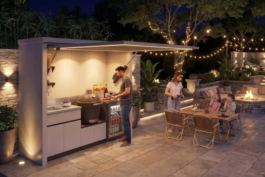Flame Safety Outdoor BBQ Pod 100% Rust Proof and Ceramic Egg BBQ Grill