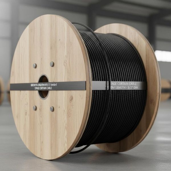 Black Galvanized Steel Aircraft Cable 3/32 Diameter 1000m Length with GBT20118-2006/DIN3055-72 Standard for Stage Curtain