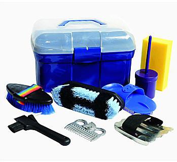 Blue Horse Grooming Kit 28*17.5*18.5 cm PP Single Shoulder Strap Carrying Type