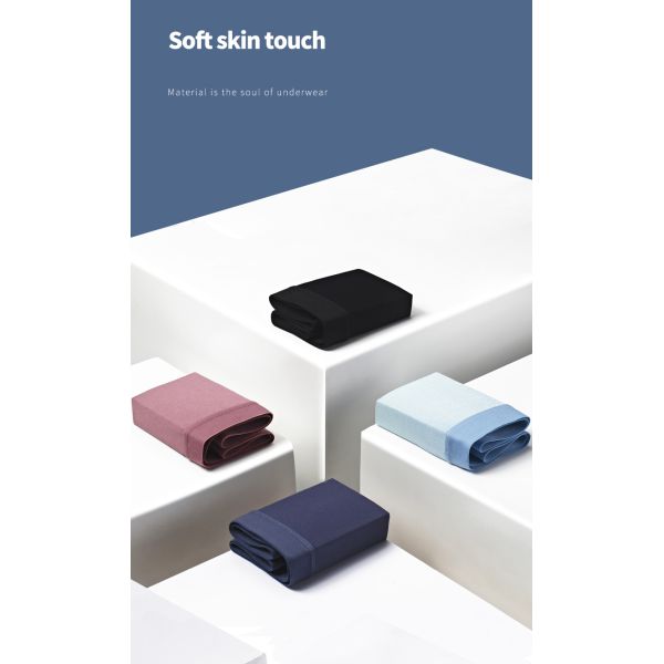 Regenerated Cellulose Mens Breathable Panties Solid Color Seamless Boxer Briefs Mens