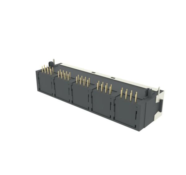 Front PEG 4.75 1*5 RJ45 Multi Port Connector W/O EMI 8P8C Unshielded