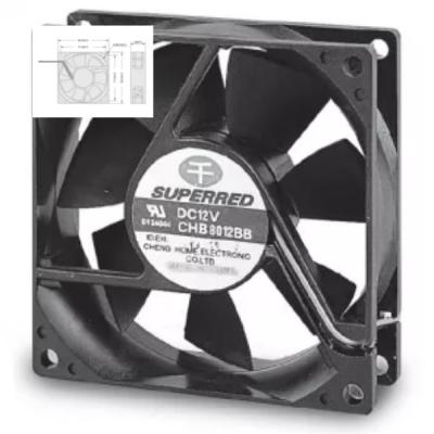 12V Vehicle Cooling Fan Ball Bearing / Sleeve Bearing 80x80x20 Fan