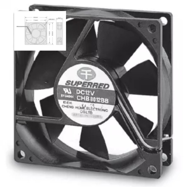 ventilador del rodamiento de bolitas del ventilador de refrigeración del vehículo 12V/cojinete de manga 80x80x20