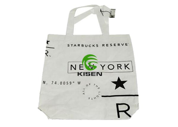 Washable White Tyvek Shopping Bag Lightweight Tote Type For School Students