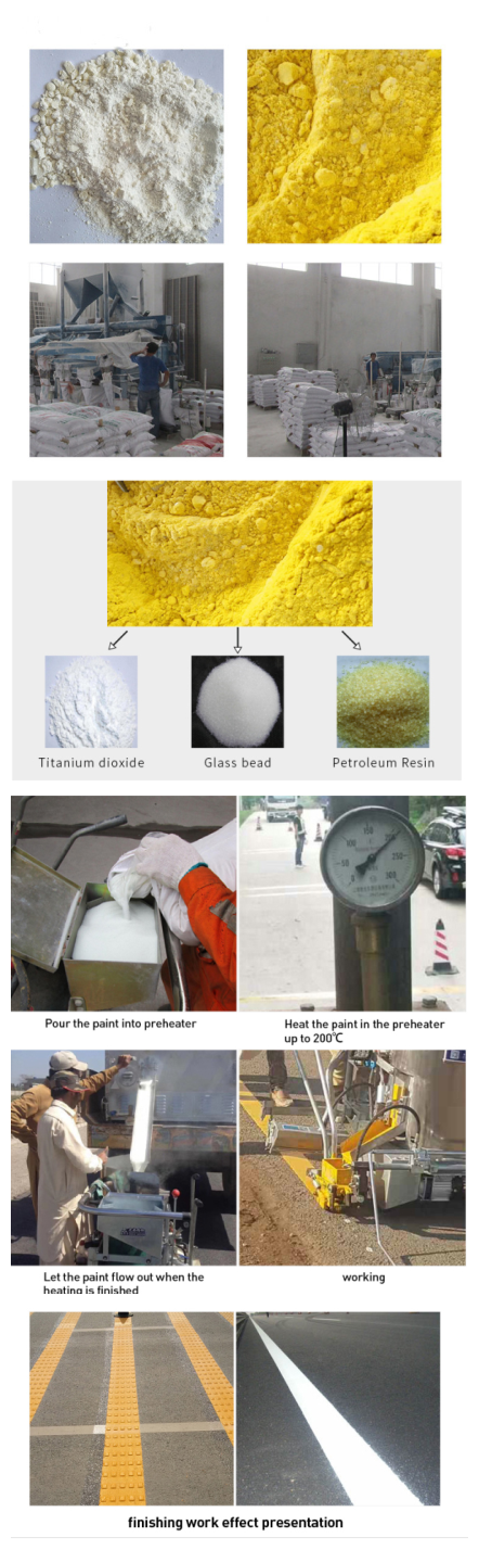 Powder 0% Premixed Glass Beads Thermoplastic Road Marking Paint