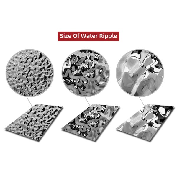 Factory Price 201 304 316 Stamped Finish Water Ripple Stainless Steel Sheet For Ceiling Panel and Wall Cladding