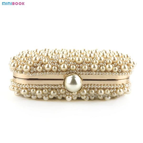 Special Crystals Beaded Pearl Clutch Evening Bags for Women's Wedding Celebrations
