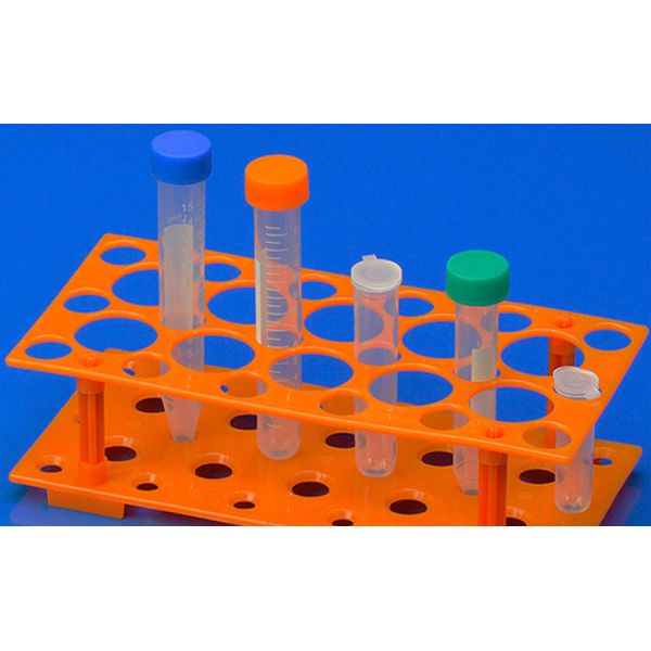 Test Tube Rack, Centrifuge Tube Holder (2 Pack - Blue and Orange) for 10ml, 15ml, 50ml, Detachable Plastic Stand