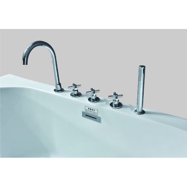 Salles de bains en acrylique rectangulaire à dos mural pour les salles de bains des hôtels de villas