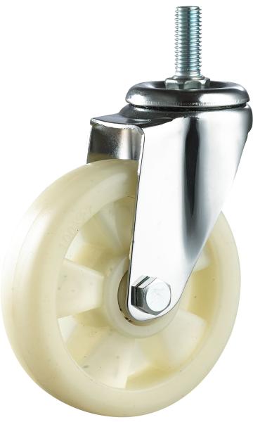 3/4/5 Inch Thread Stem PP Furniture Caster Wheel