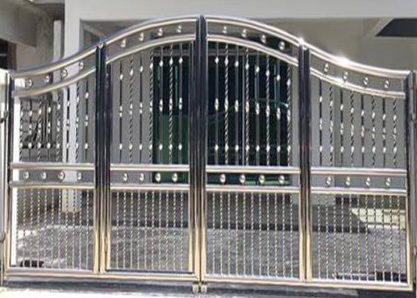 Smooth Surface Stainless Steel Security Doors , Modern Steel Front Doors With Nameplate Logo