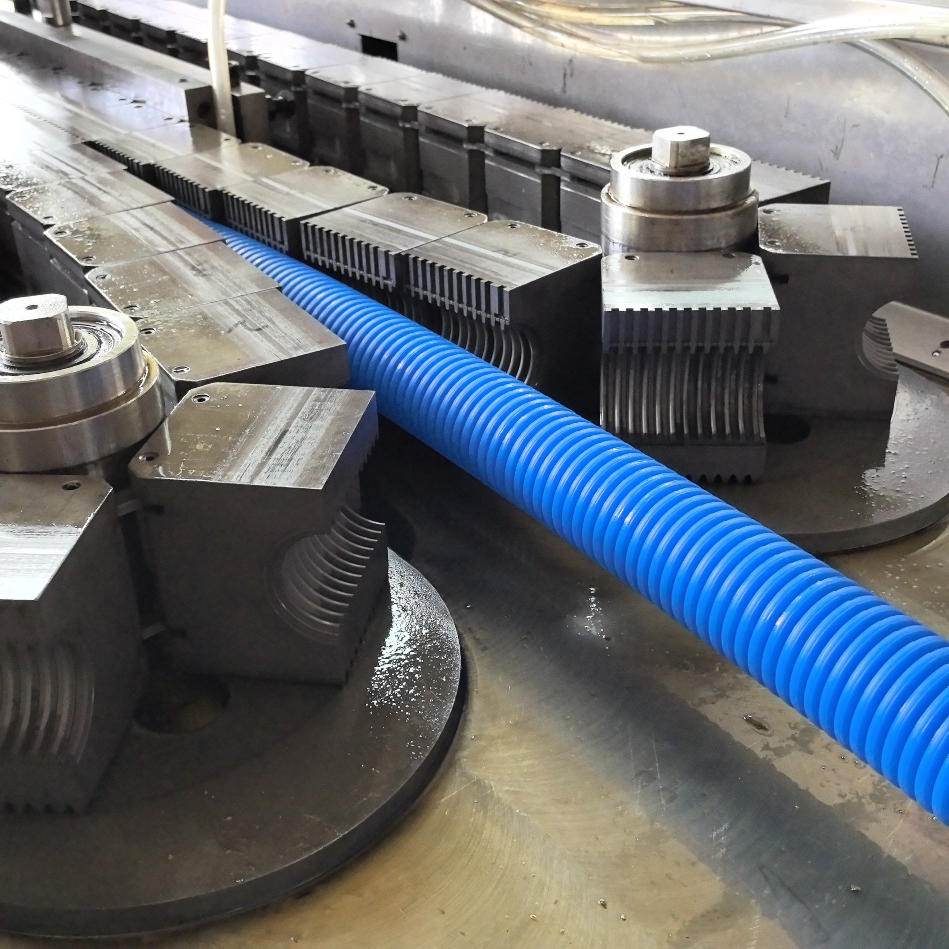 HDPE PP Single Wall Corrugated Fresh Air Pipe Making Machine Flexible Ventilation Hose Extruder