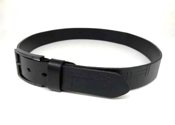 Embossed Alloy Pin Buckle 3.5cm Men Cow Leather Belt