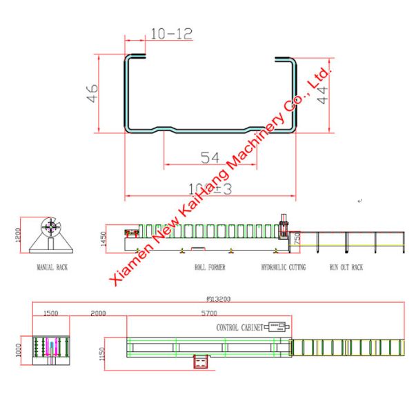 толщина 1.2mm гальванизировала стальную светлую машину Purlin c датчика