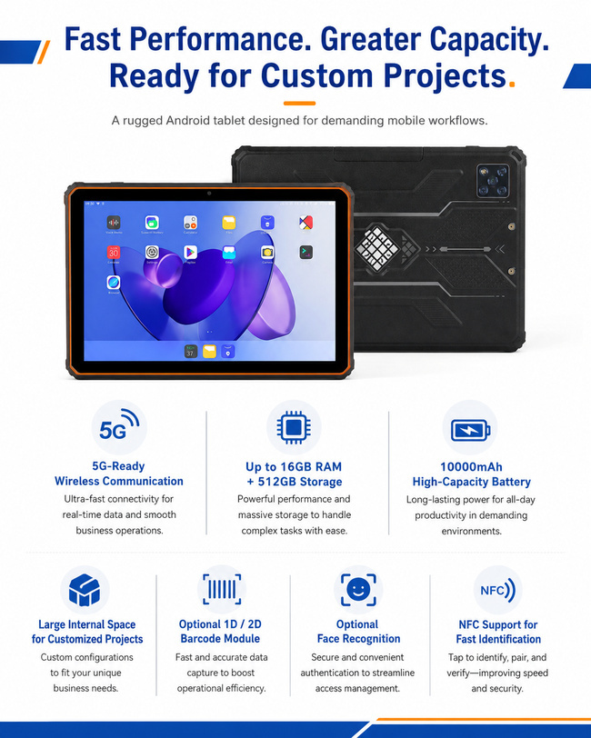 Fully Rugged Tablet 10.1 Inch Supports Equipment Surveys and Connected Mobile Workflows