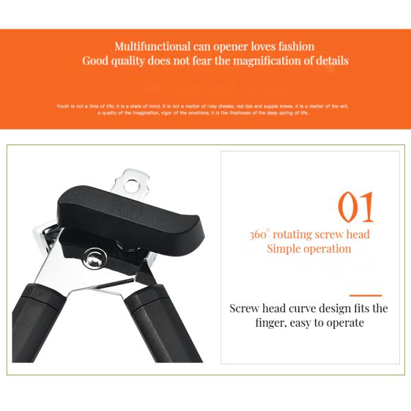 Strong Plastic Handle Manual Can Opener Key-Shaped Metal Bottle Opener for Kitchen