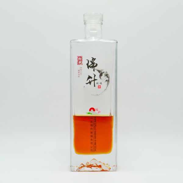700ml 750ml 1000ml Spirit Glass Bottles with Decal Super Flint Glass Collar Material