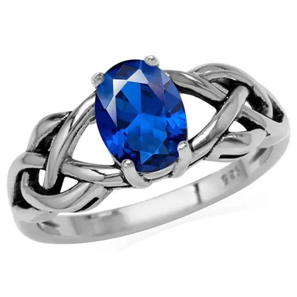 925 Sterling Silver Diamond Engagement Rings Blue Zircon Engagement Ring
