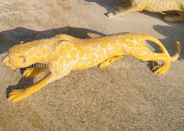 Decorative Fiberglass Animal Statues Customized Fiberglass Leopard Sculpture