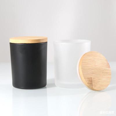 Multicolor 10 Oz Frosted Candle Jars With Bamboo Lids Household
