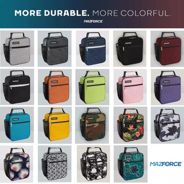 Многоразовым сумка изолированная пикником коробки для завтрака Multiscene 26x11x22cm