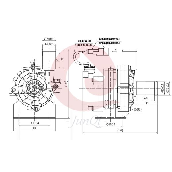 Junqi JP100 12V серия бесшовный электрический насос для электромобилей