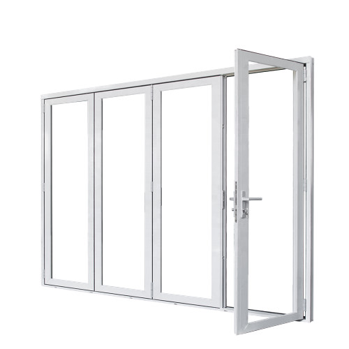 Aluminium Upvc Foldable Balcony Door Bay Window Bifold Doors Laminated Glass