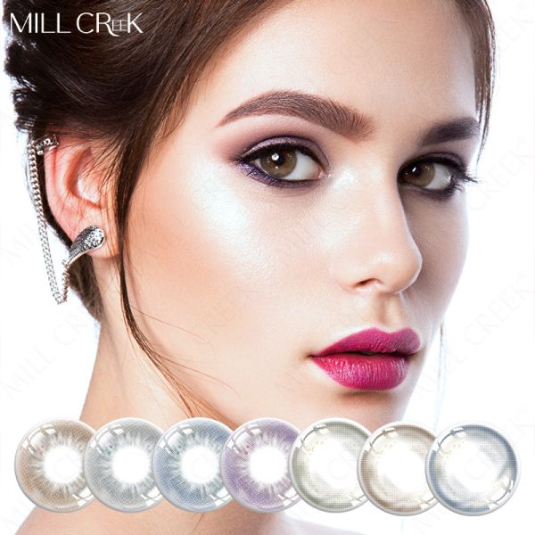 Prescription Dark Eyes Dolly Circle Lenses With Power Brown Pink