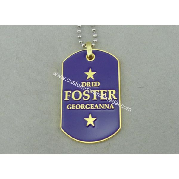 Die Casting Personalised Dog Tags , Zinc Alloy Material , Gold Plating