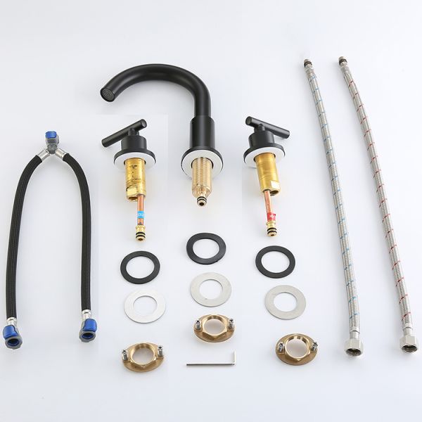 Faucet Centerset черноты штейна Faucet раковины Bathroom 8In широко распространенный