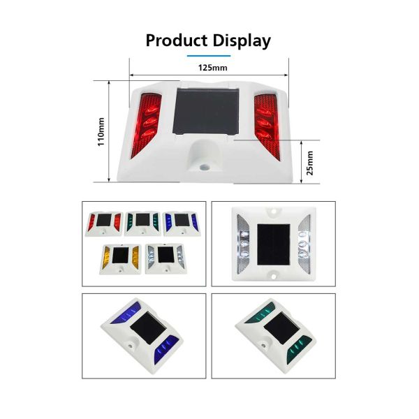 FCC Road Sign Reflectors Aluminium IP68 Highway Safety LED Solar Road Stud