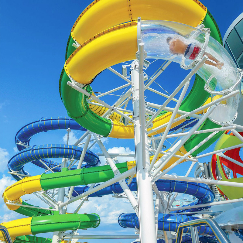 Big Loop Slide Fiberglass 304 Steel Looping Water Slides Thrill Slide Water Park Equipment Larger Water Slide Body Raft