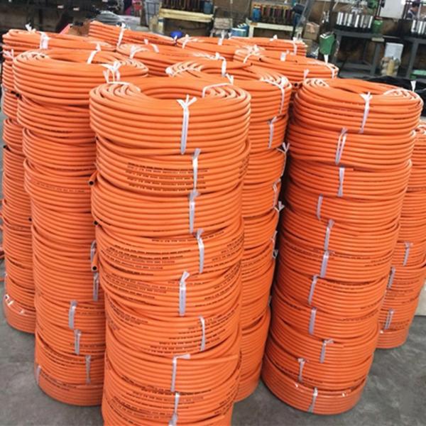 6 mm Resistência ao óleo Trenzado -30°C~+80°C Banho de gás de borracha laranja LPG