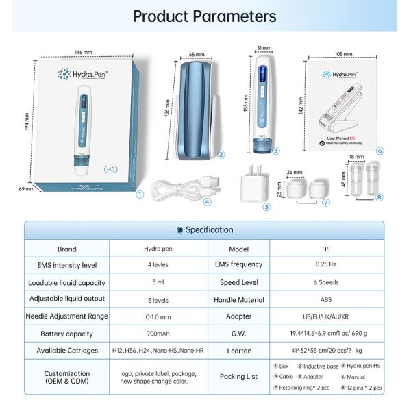 Home Spa Facial Microneedle Therapy Machine With Auto Stop Overheating Protection