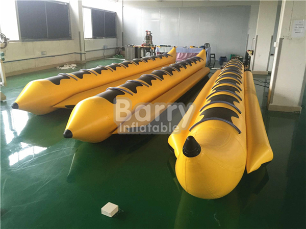 Yellow Inflatable Banana Boat PVC Tarpaulin Water Toys For Water Park