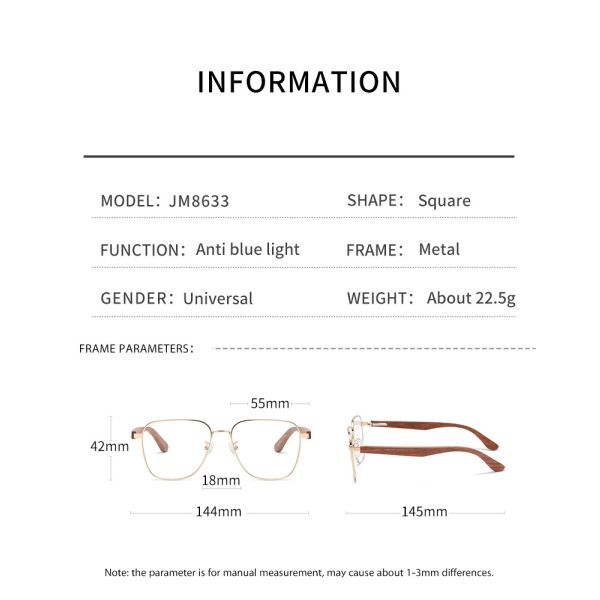 Рамка зрелища Eyeglasses стекел деревянной ноги металла ПК оптически