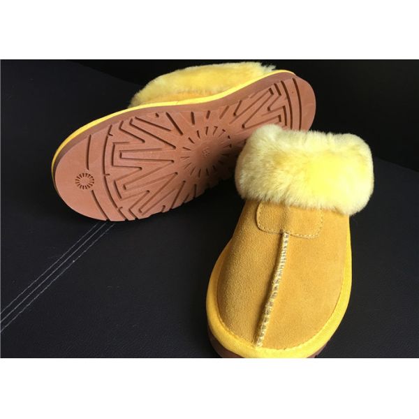 Тапочка 100% кожи замши ЕВА каштана ботинок дам тапочек овчины мягкая единственная