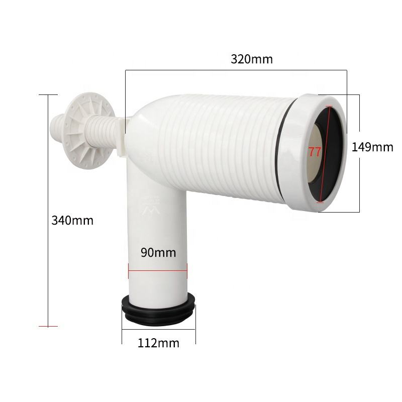 Plastic Drain Pipe For Toilet WC Connector Short Connection To Toilet Pan Connector P To S Pan Conversion