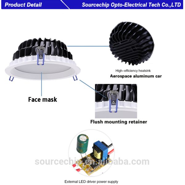 8 inch recessed led down light / 24W LED downlight supply