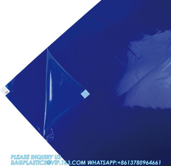 Sticky Mats For Cleanrooms, Walk Off Tacky Mats For Construction Home Pets Warehouse Garage 24X36 Blue