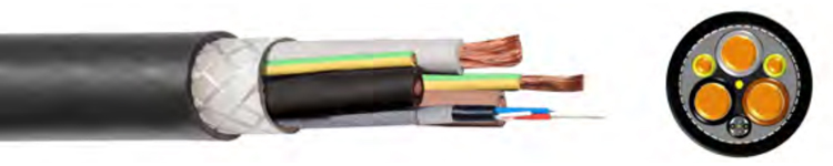 Flexible Plain Copper Conductor Low Voltage Reeling Cable with 0.6/1KV Rated Voltage and Rubber Sheath for E-RTGS Reeling Crane