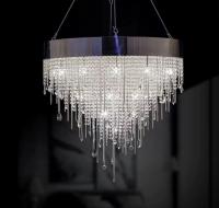 Transparent Clear Custom Pendant Lights Crystal Raindrop Chandeliers AC110V