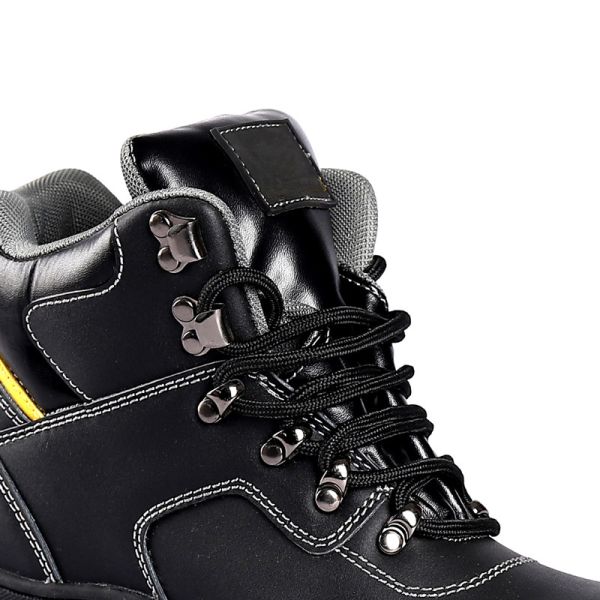 CE Anti Static Safety Shoes Non Slip Oil Resistant Black Cow Leather Puncture Proof Steel Toe