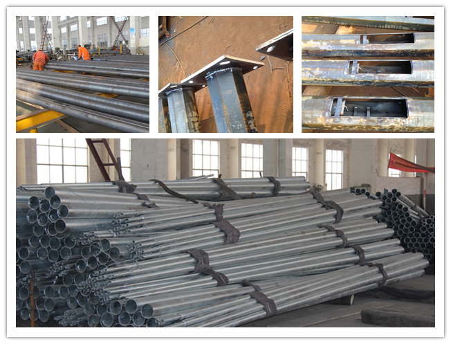 Road Powder Coating Solar Street Light Poles With Single Bracket 20w - 400w