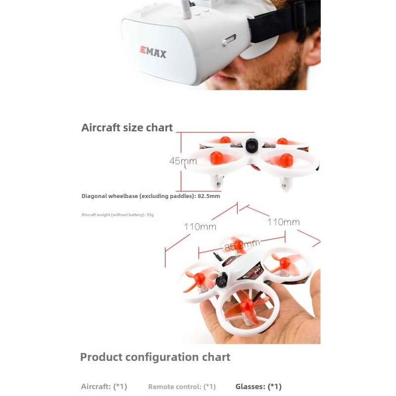 Yinyan EMAX RC Racing Drone FPV Ready-to-Fly with Hollow Cup Set & Camera Remote Control Instruction for Beginners