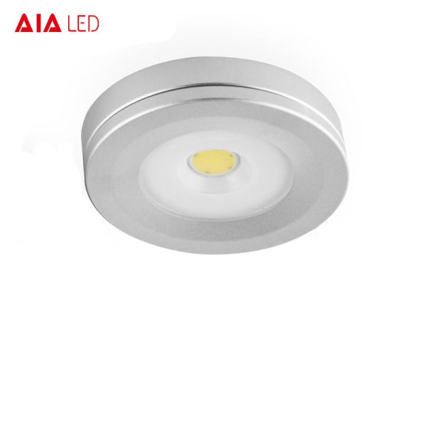Round 3W waterproof IP65 LED cabinet light surface mounted led jewelry spot light for showroom use