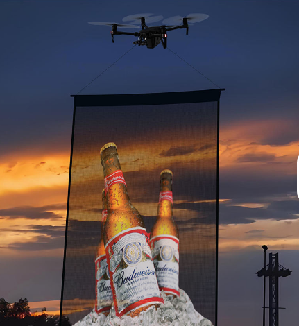 Miracle Bean P20 DC12V RGB Flexible LED UAV Screen with IP65 Waterproof and WiFi & APP Control for Outdoor Use