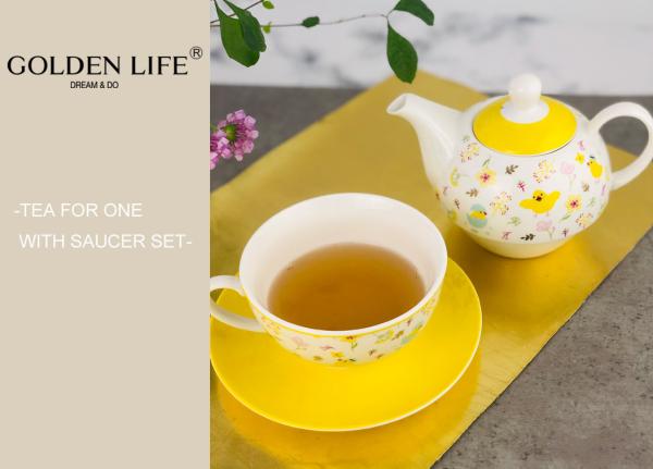 Nice Flower Design Porcelain Tea Coffee Set With BSCI / Disney Certification