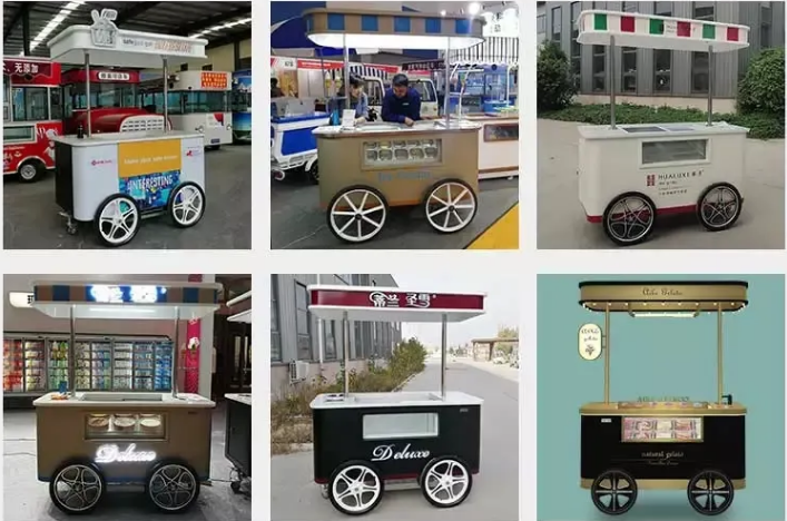 Multi-Function Coffee Carts Food Carts Mobile Food Cart for Ice Cream